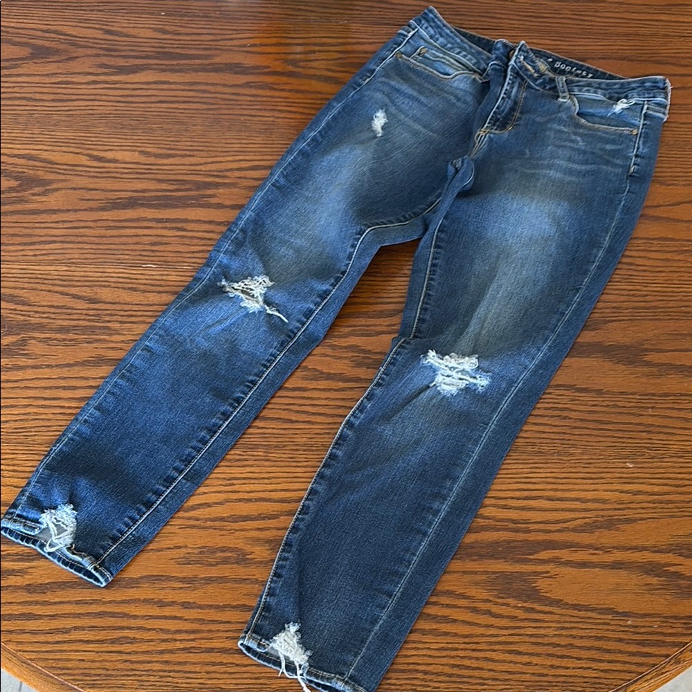 Articles Of Society Blue stretch Skinny Jeans with Distressed Details